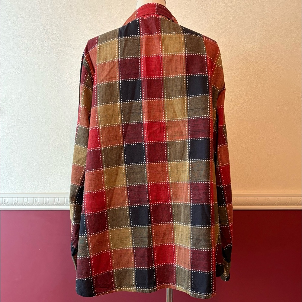 Serengeti Button Down 100% Cotton Patchwork Plaid… - image 5